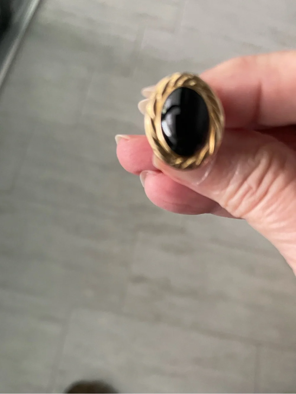 Gold Tone Cufflink and Shirt Stud Set with Dark Blue Inlays ?lapis?